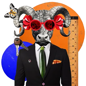 Abstraktes Motiv von einem Stier