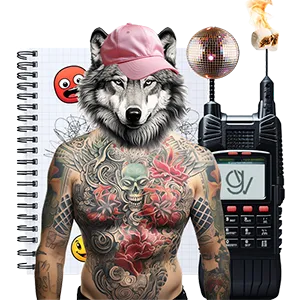 Abstraktes Motiv von einem Wolf